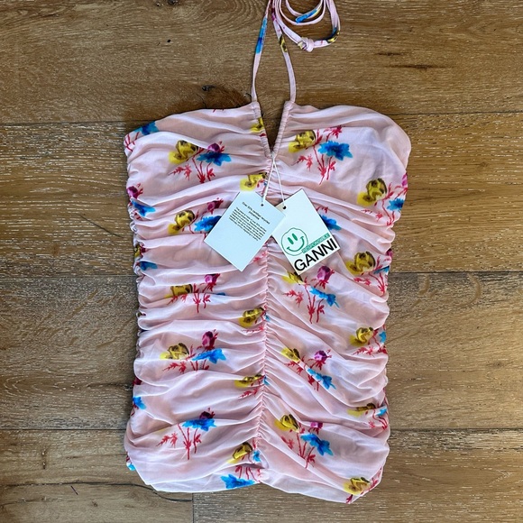 GANNI MESH PRINT TOP SIZE 38 NEW WITH TAGS - Picture 4 of 11